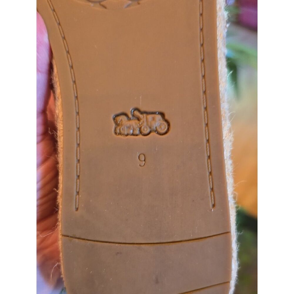 Coach Cream Logo Espadrille Slip-On Flats Size 9 - Picture 9 of 11